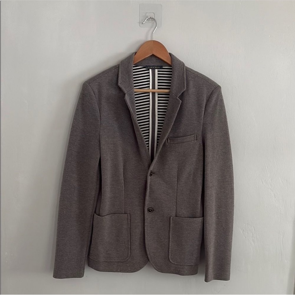 Zara Man Men’s Cotten Grey Blazer Jacket Small